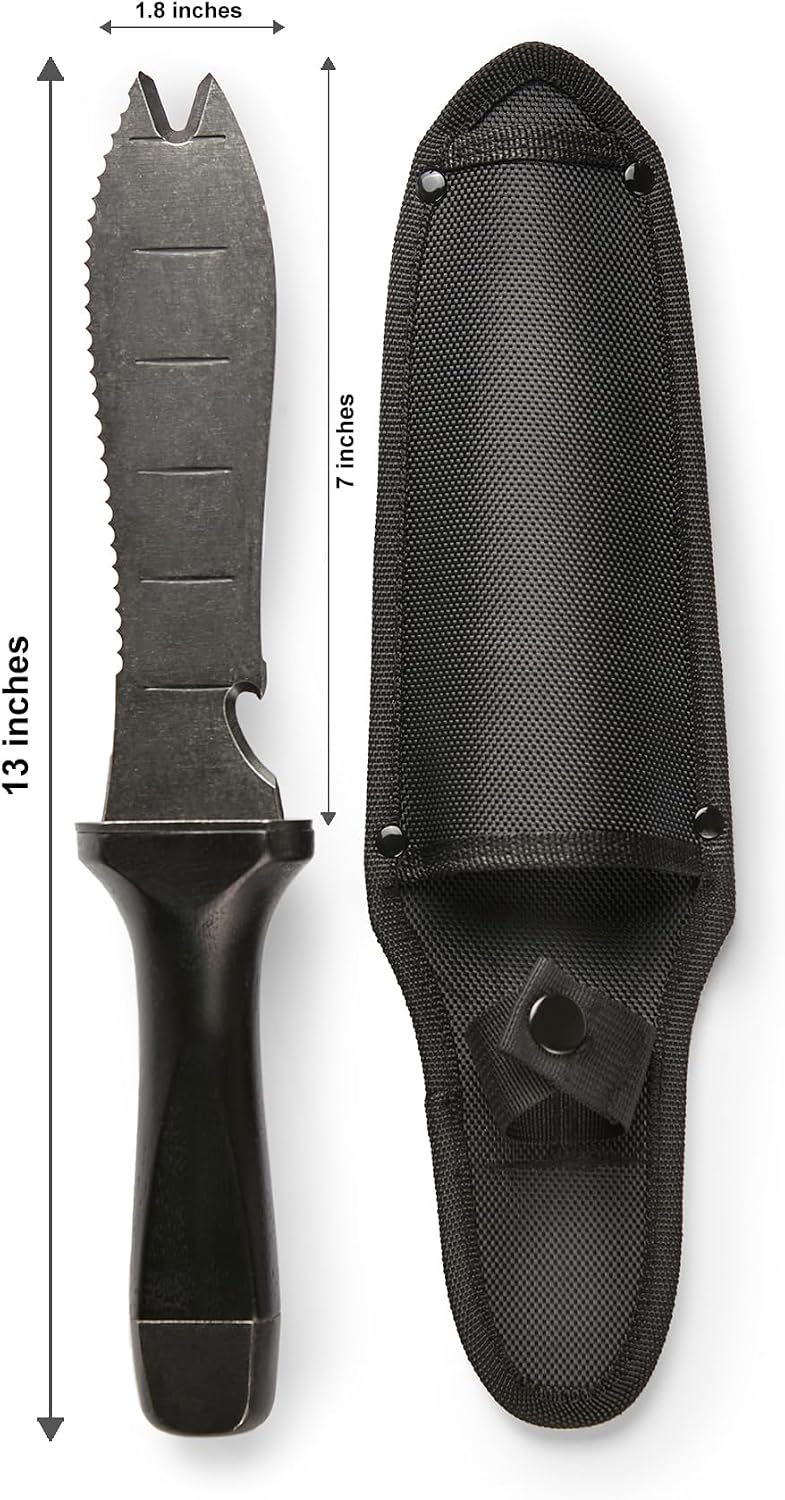Cuchillo jardín Hori con mango madera 7pulg estuche
