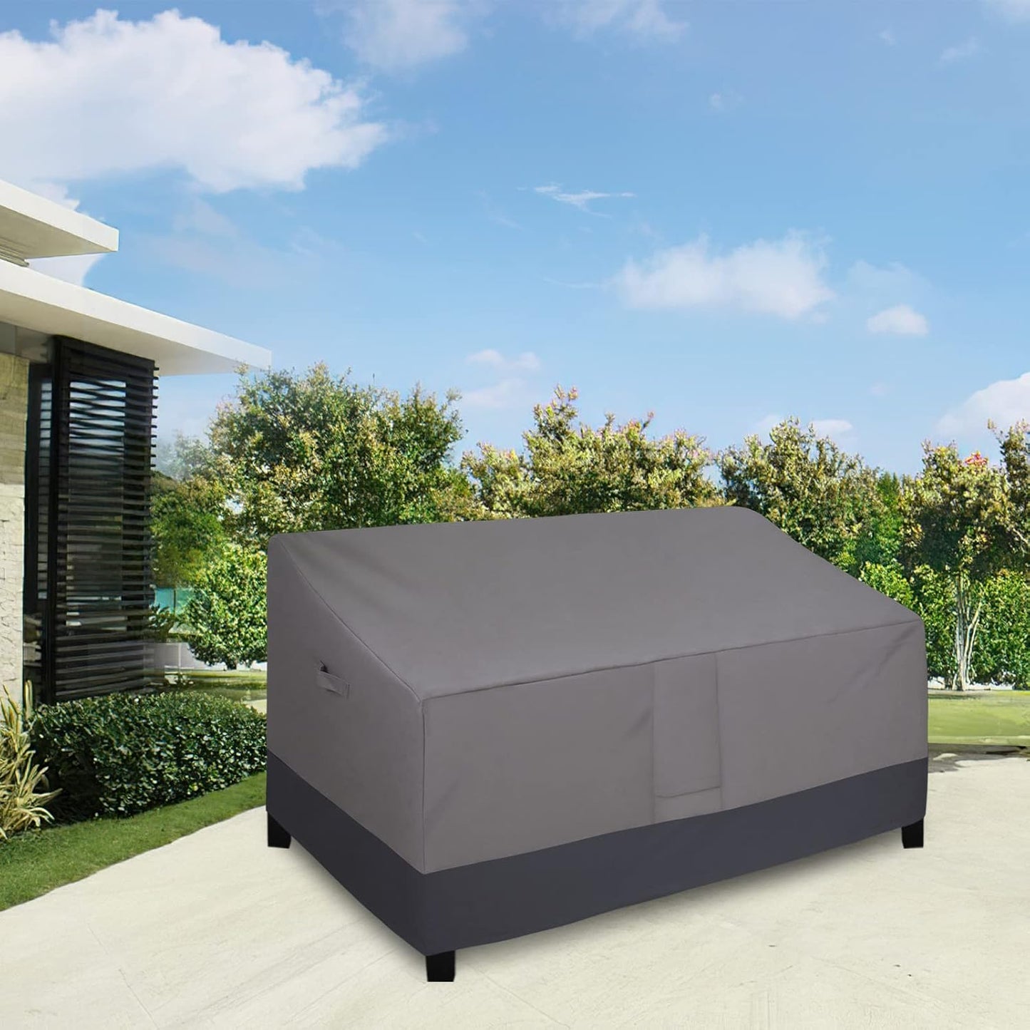 Funda sofá exterior duradera 70x38x35pulg gris