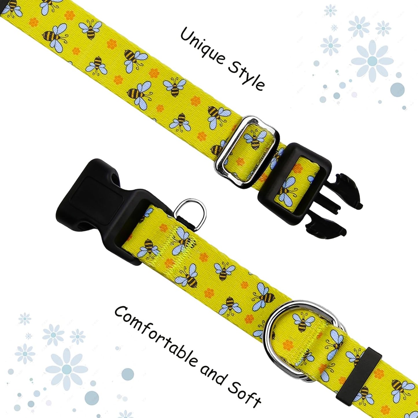 Collar martingale ajustable perro mediano color amarillo