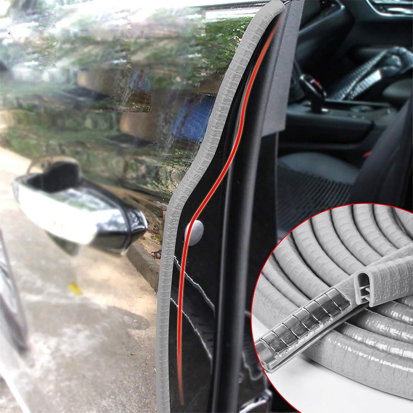 Protectores borde puerta auto 20.2m forma U con clips