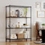 Estante metal negro 4 niveles ajustables 36x14x54