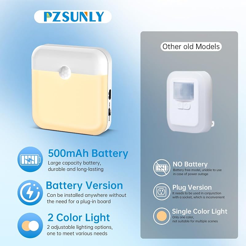 Luz nocturna recargable con sensor de movimiento set 6