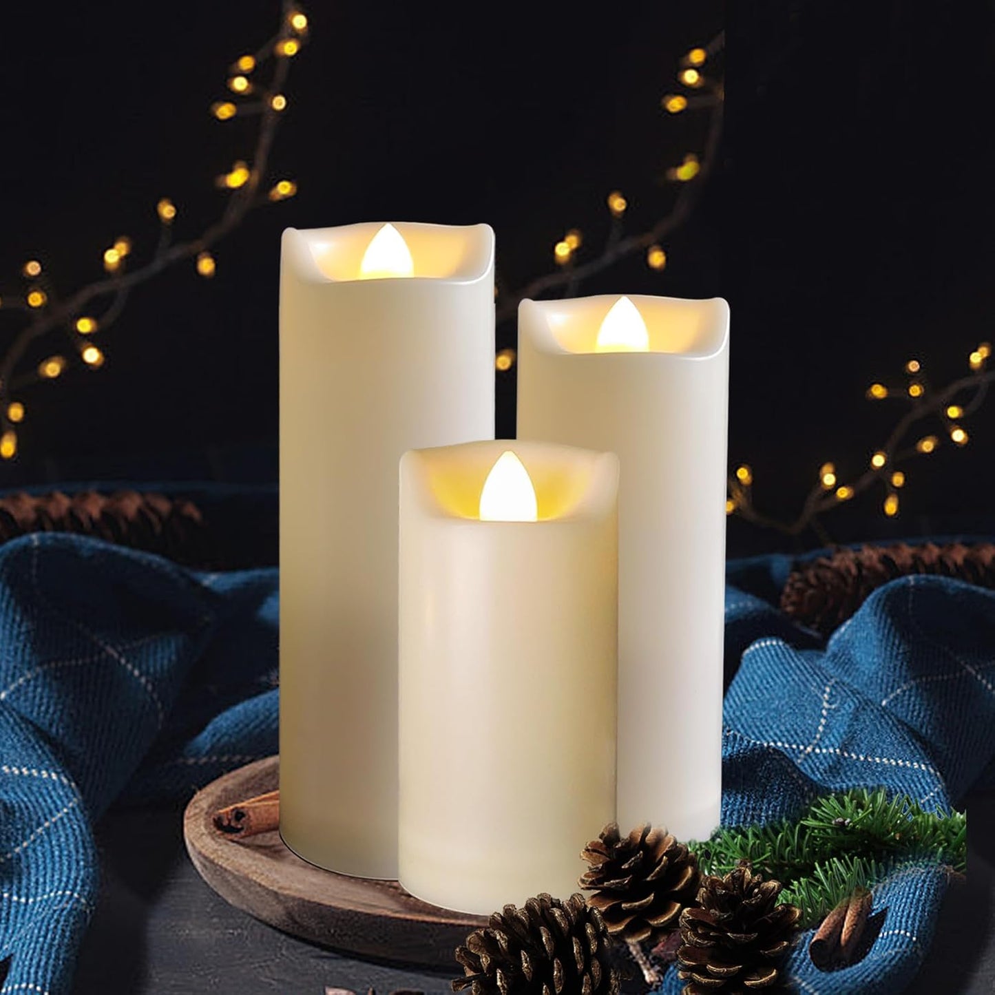 3 Velas LED Batería 4/5/6pulg Plástico Impermeables