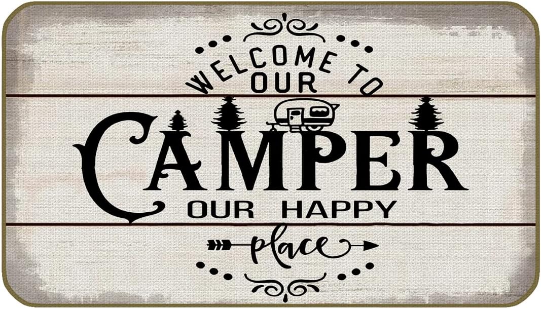 Felpudo decorativo 17x30" para puerta porche campamento