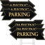 6 Letreros Estacionamiento Flecha Metal 17x6pulg Doble Cara Negro