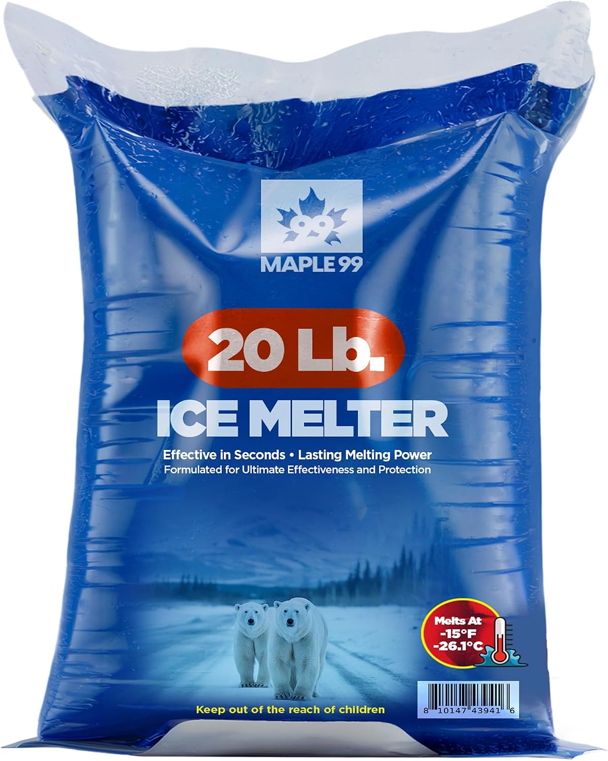 Sal derretidora de hielo para concreto 20lb bolsa