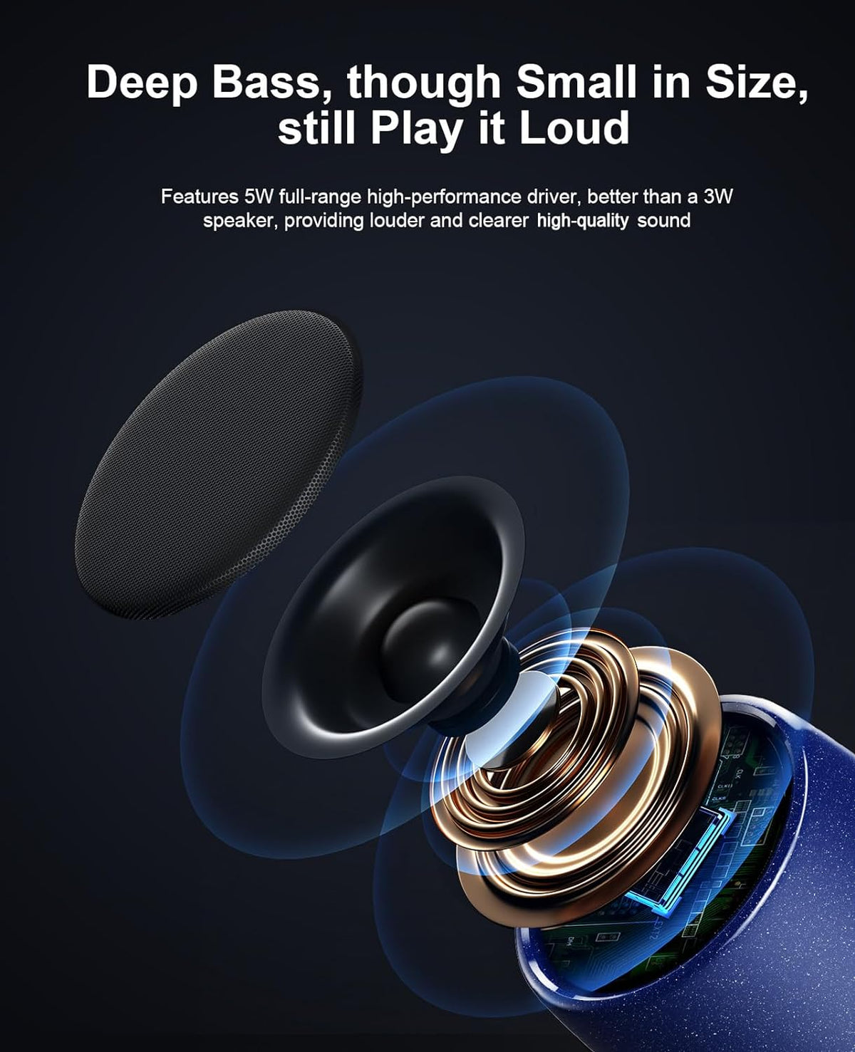 Altavoz Bluetooth mini estéreo HD con llamada IP67
