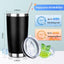 Vaso térmico acero inox con popote y cepillo negro