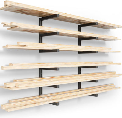 Organiz. madera y estante metal 6 niveles 1200lb color negro