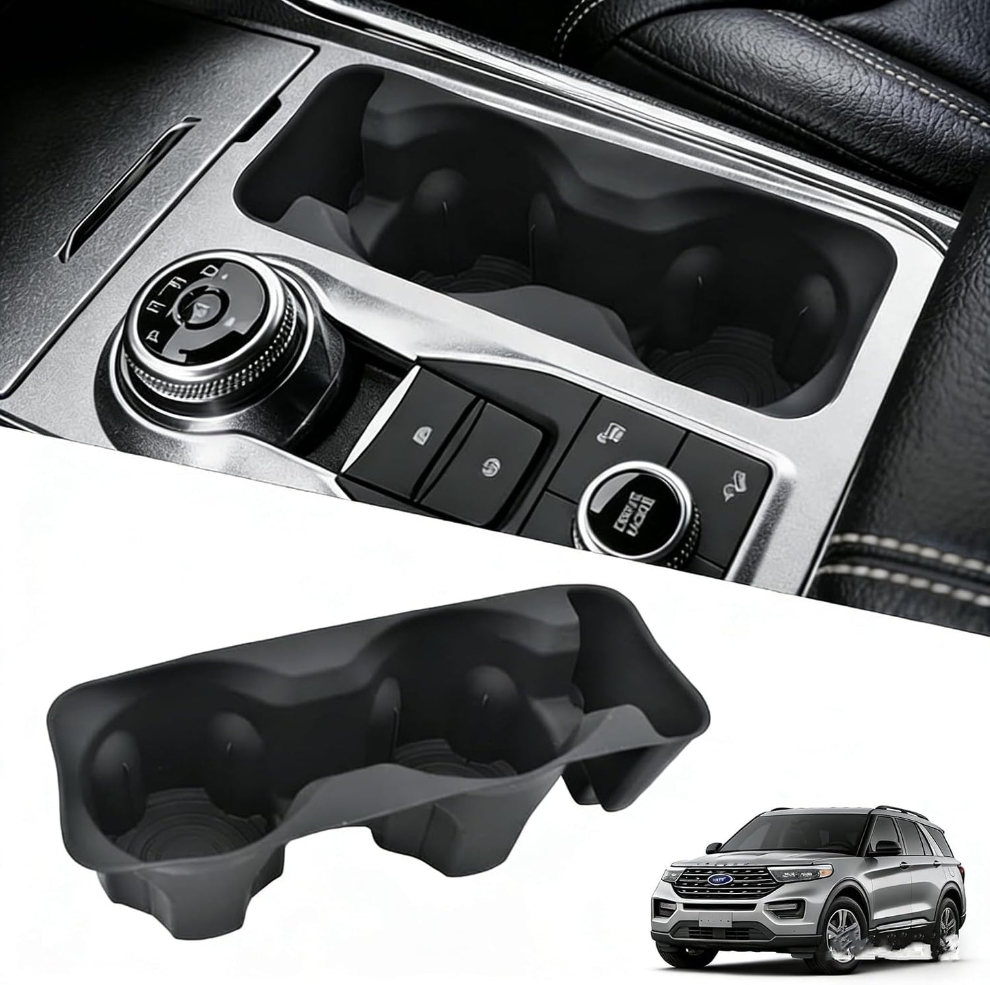 Soporte tazas Ford Explorer 20-24 antiderrap
