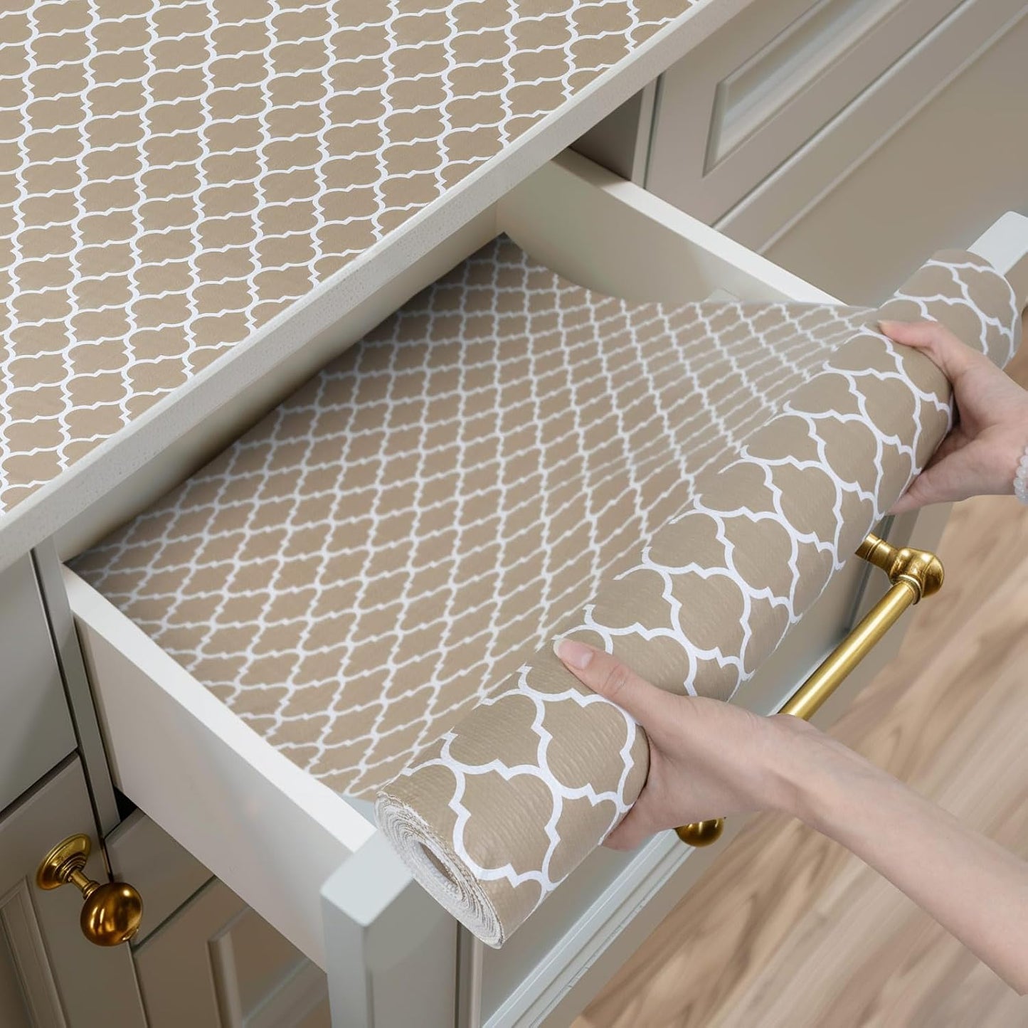 Tapete antiderrap para armario cocina 12" x 20ft beige