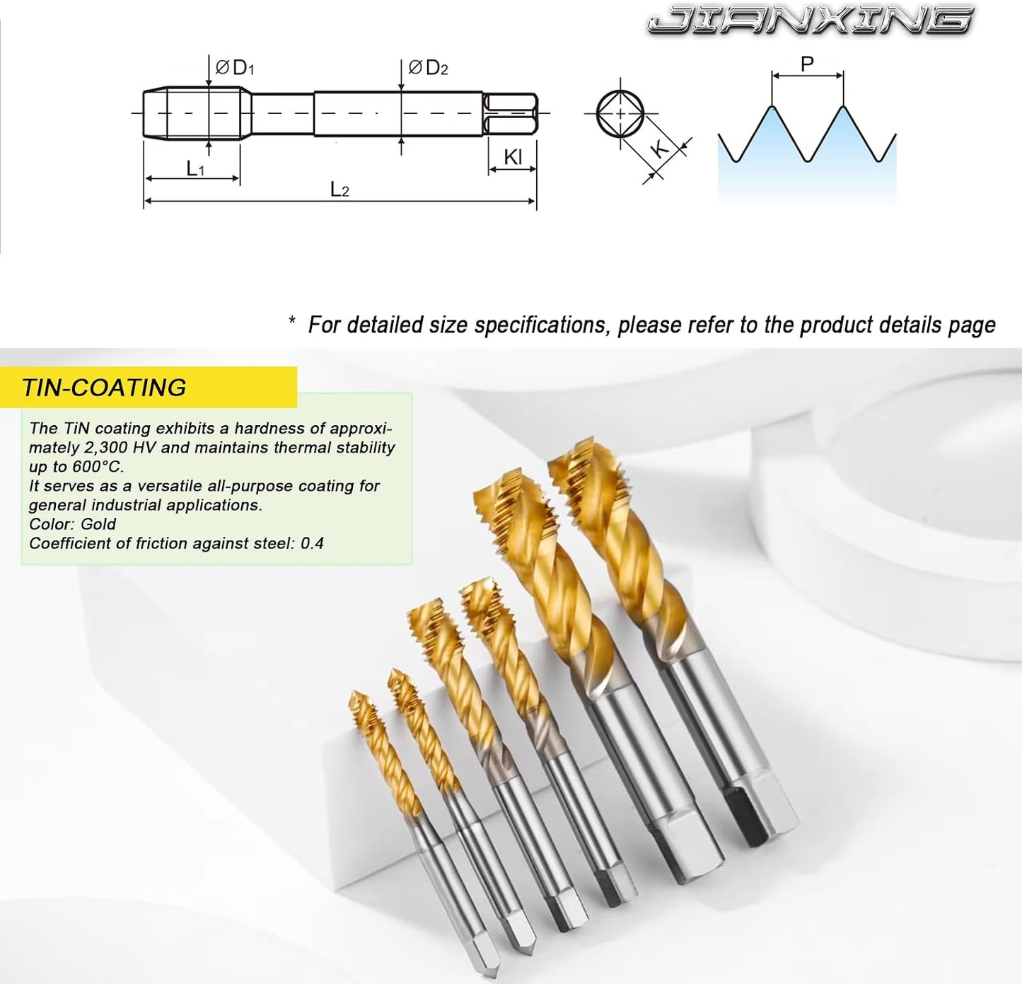 Set grifos M35 HSS-E espiral 5/16-18UNC 2 Pzas