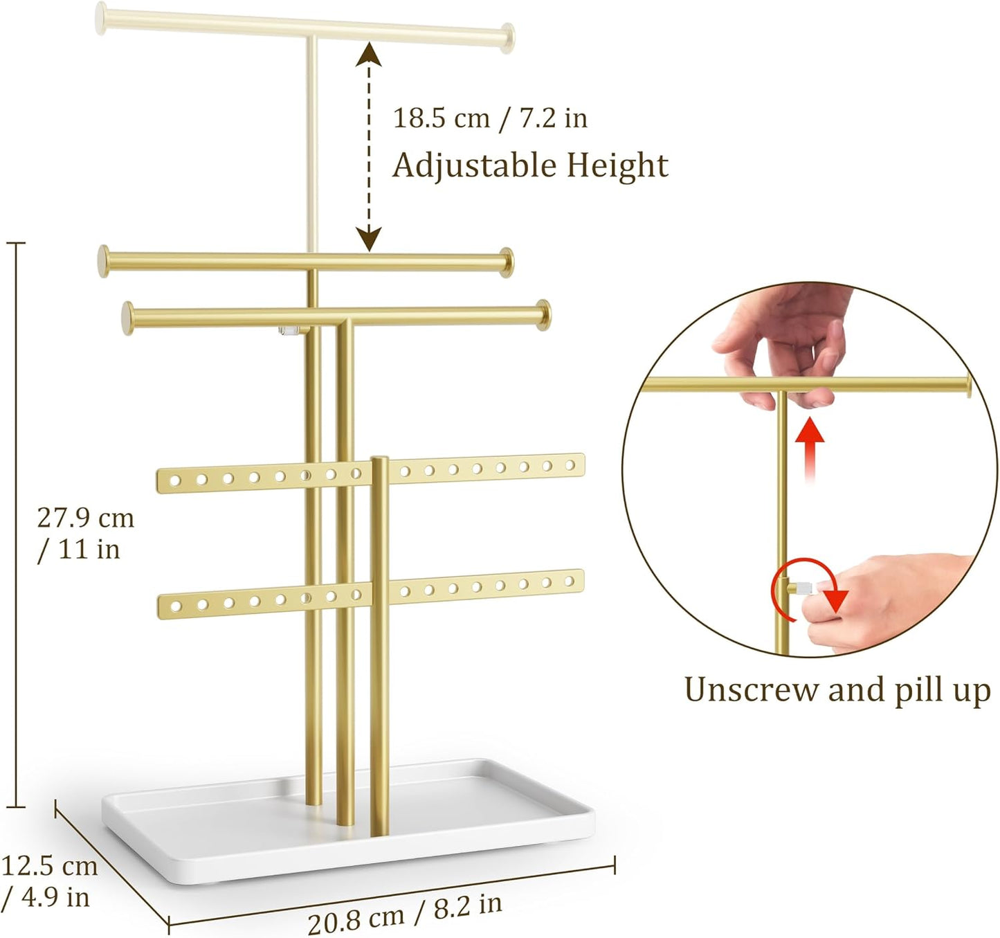 Soporte joyas metal decorativo para collares pulseras