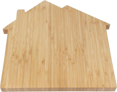 Tabla cortar servir bambú forma casa 11.75x12pulg