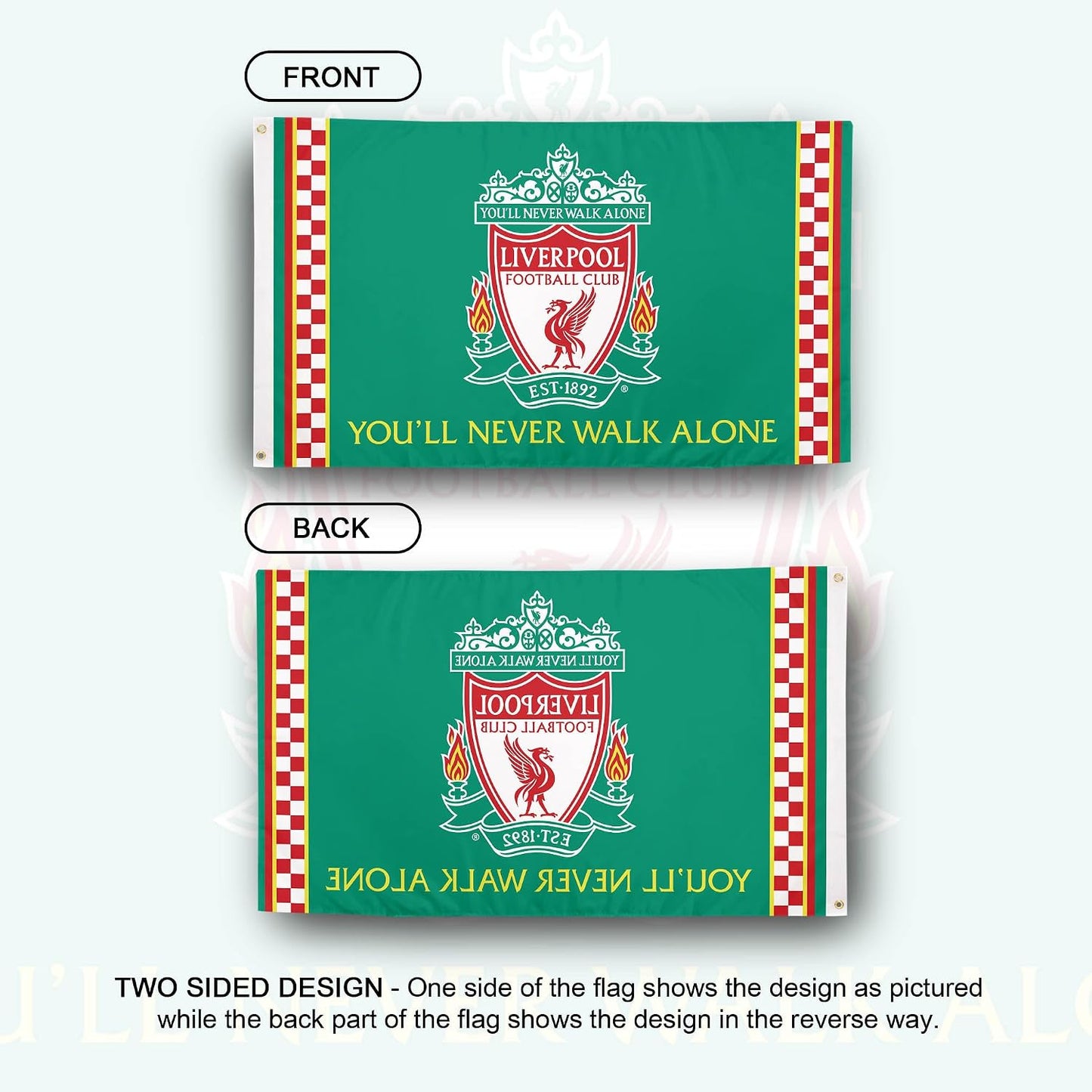 Bandera Liverpool FC 3x5ft oficial interiores exteriores