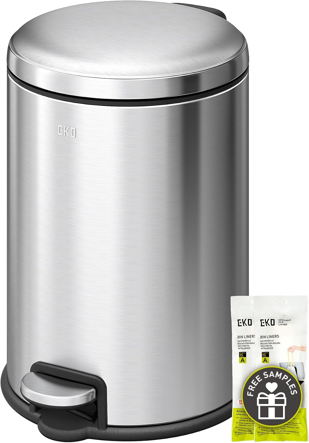 Cubo basura acero inox 5L con pedal y tapa