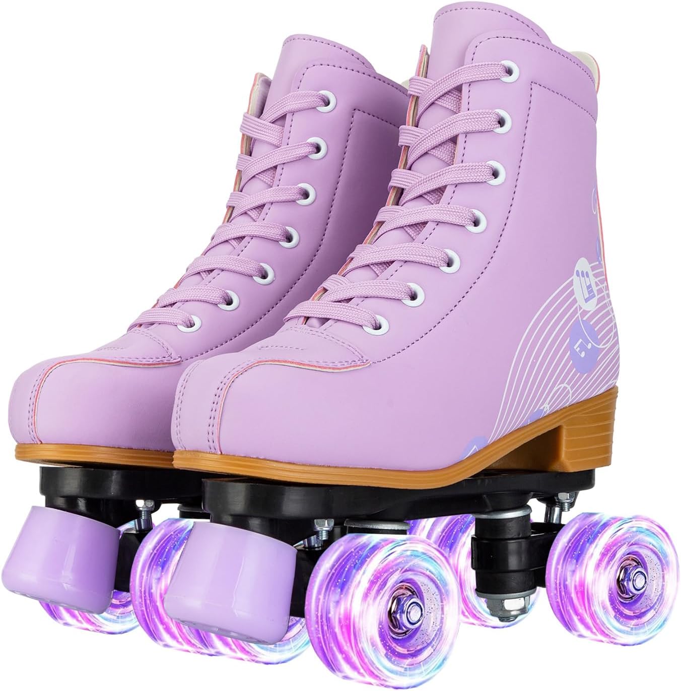 Patines dibujos animados para mujer con ruedas iluminadas