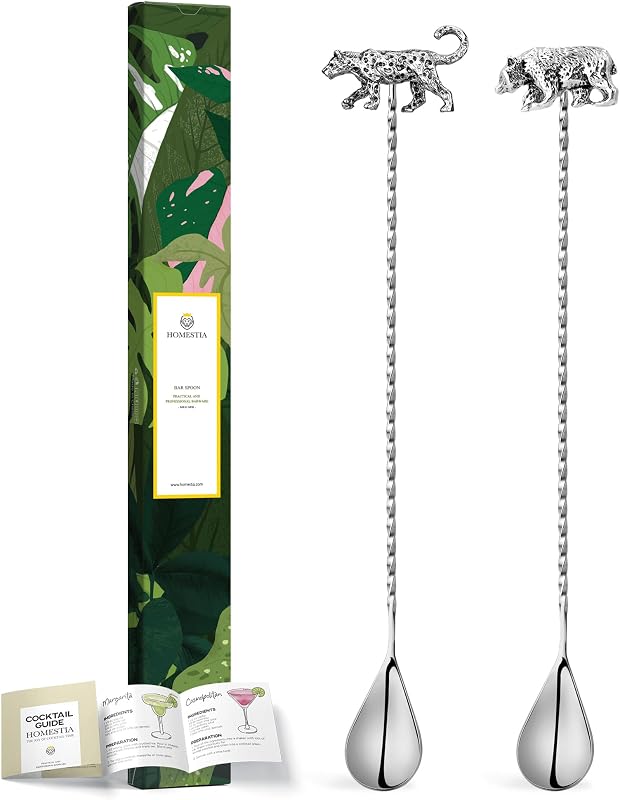 2 Cucharas Bar Acero Inox 304 Mango Espiral 12pulg