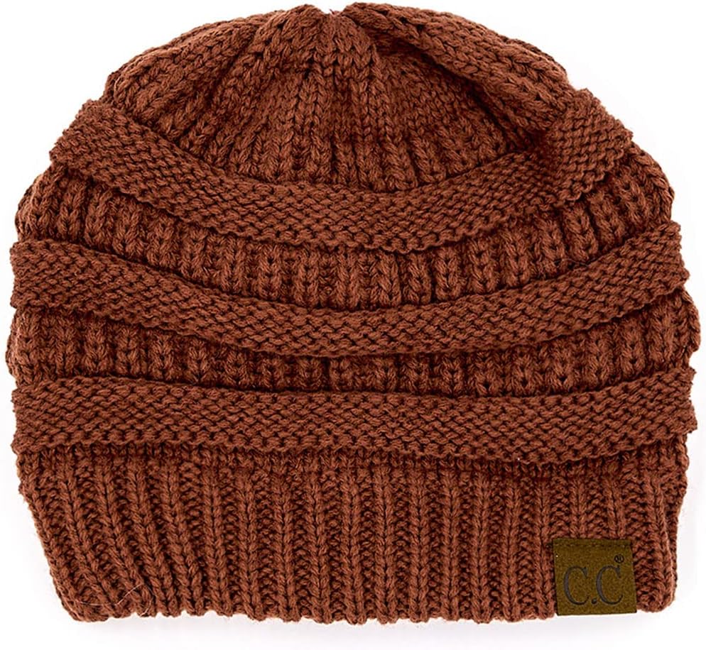 Gorro tejido cable grueso estirable invierno otoño