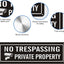 2 Carteles No Trespassing Autoadhesivo 9.8x3pulg