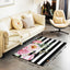 Alfombra decorativa antiderrap rosa y negra 3x5"