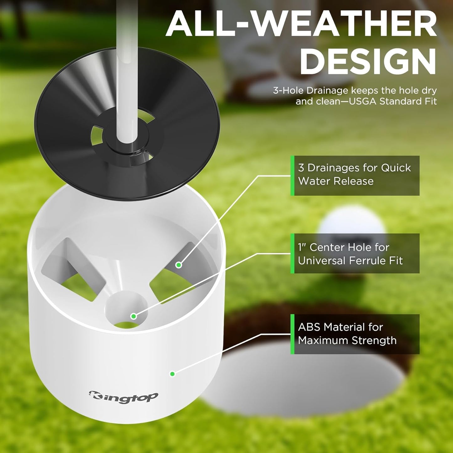 Copa hoyo golf 4 y 6 pulgadas para práctica putting