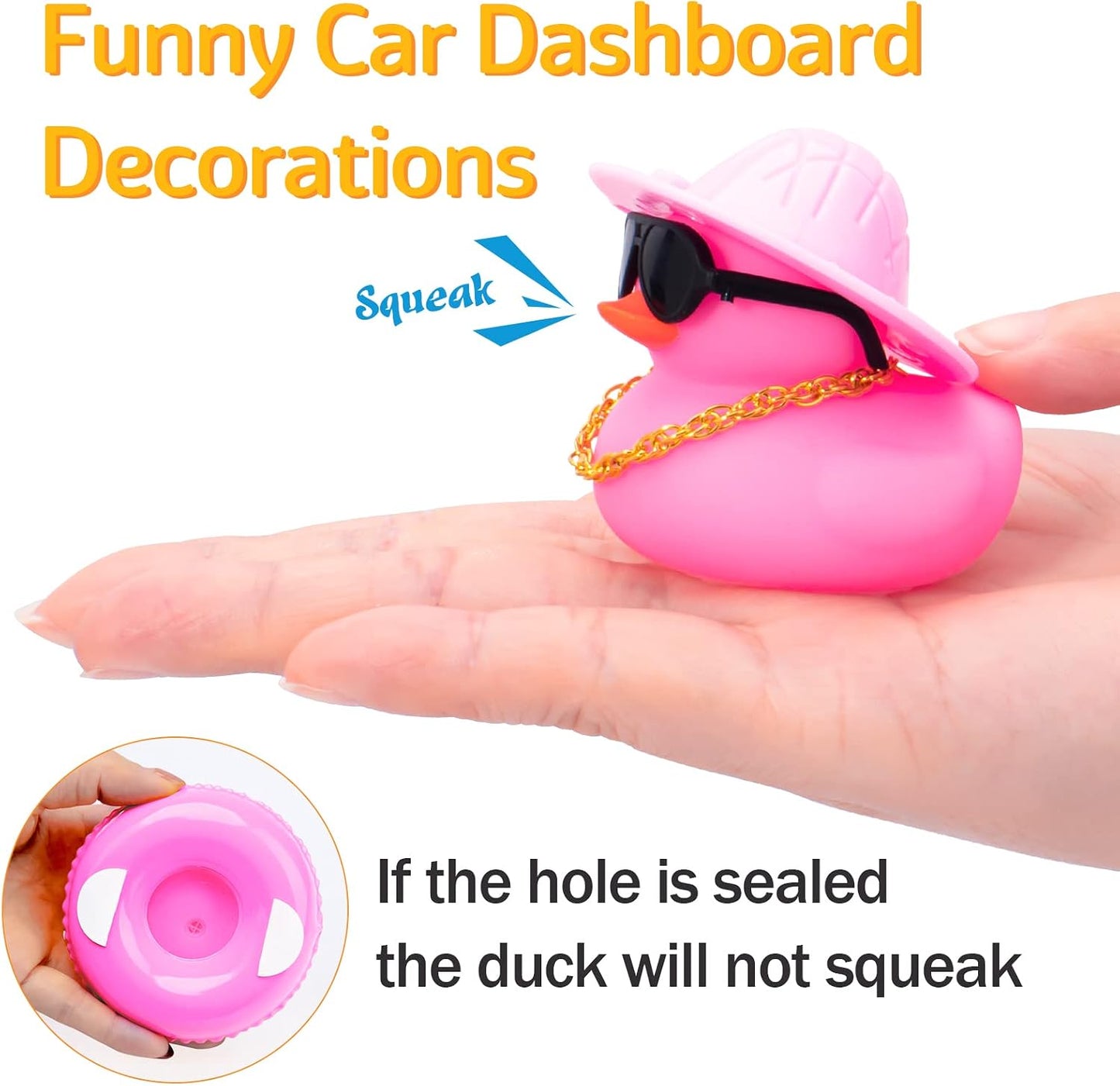 Patos de goma decoración salpicadero automóvil rosados