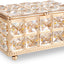 Caja joyas cristal vintage dorada para San Valentín boda
