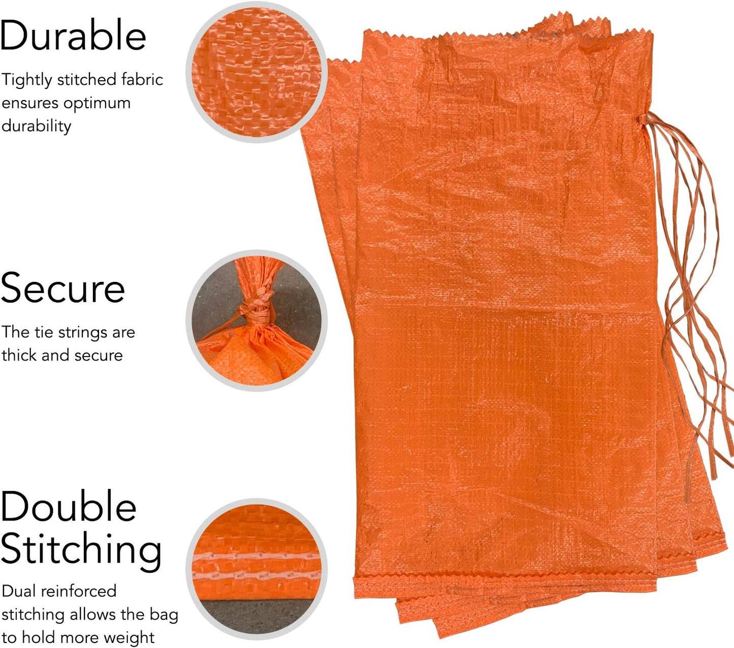 Sacos arena polietileno 14x26pulg UV naranja