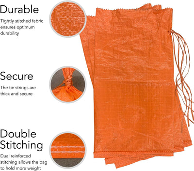 Sacos arena polietileno 14x26pulg UV naranja