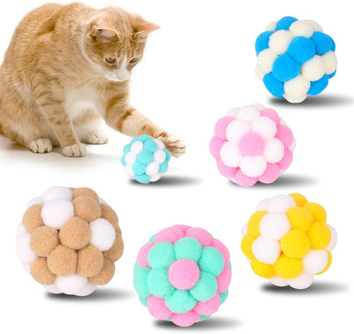 6 Pzas Bolas Interactivas para Gatos con Campanas 2pulg