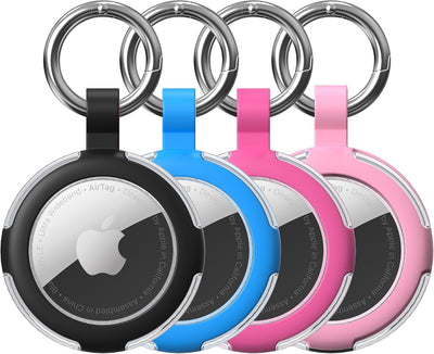Fundas silicona AirTag con llavero IPX8 negro/rosa/azul