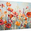 Arte abstracto de flores silvestres coloridas para pared
