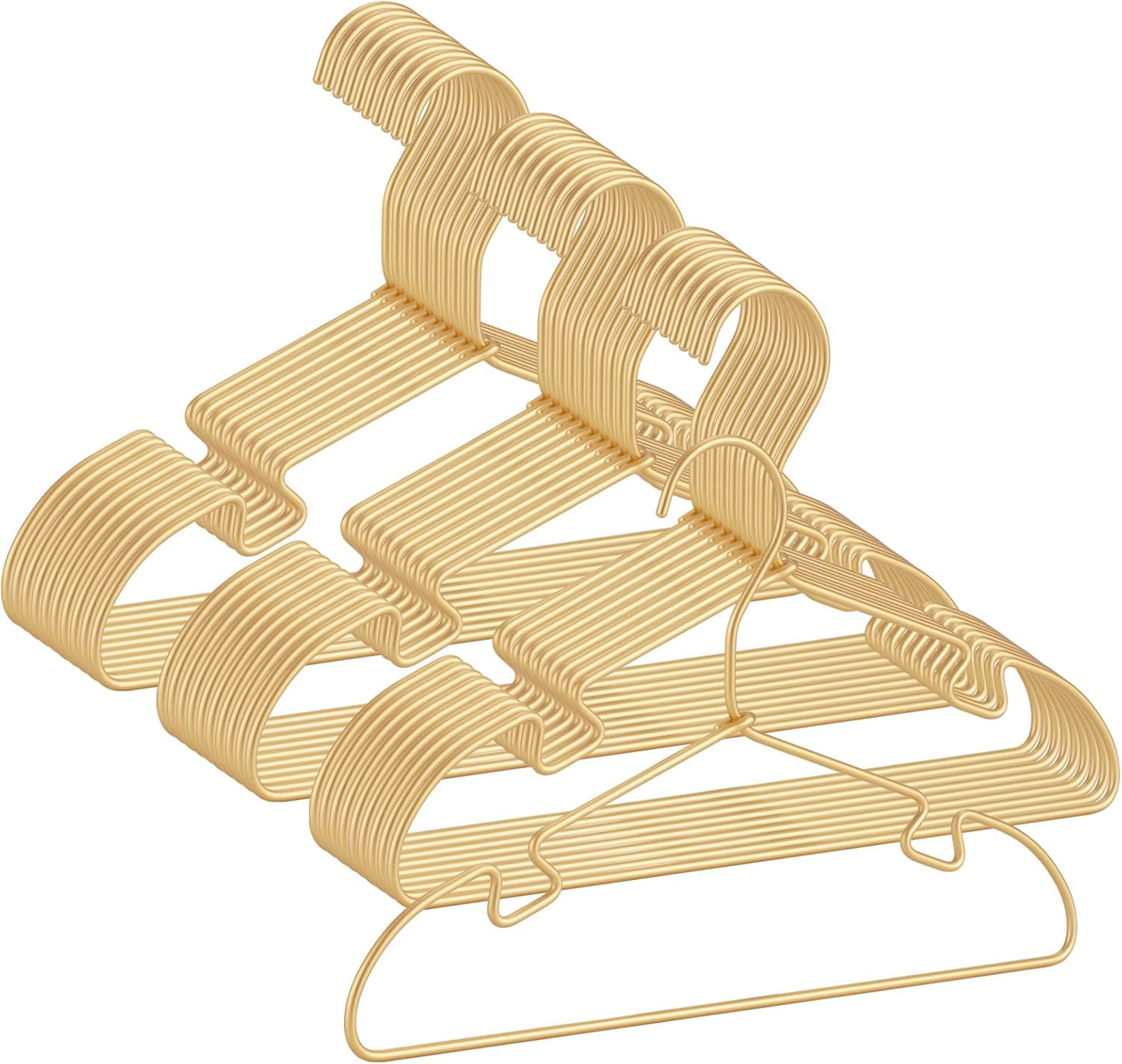 Percha aluminio dorada para niños 12.6" set 30