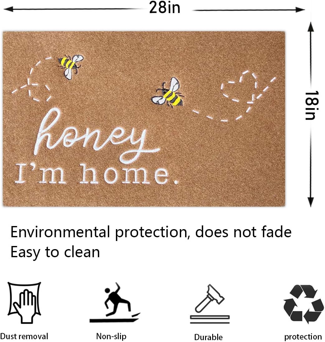 Tapete bienvenida abeja texto Honey I'm Home antiderrap