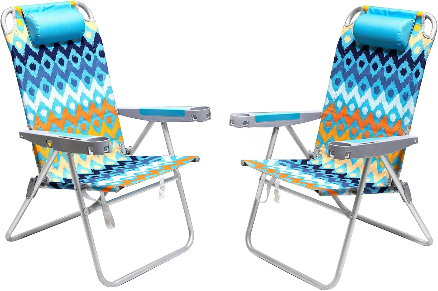 Silla playa reclinable 5 posiciones 17pulg con reposabrazos