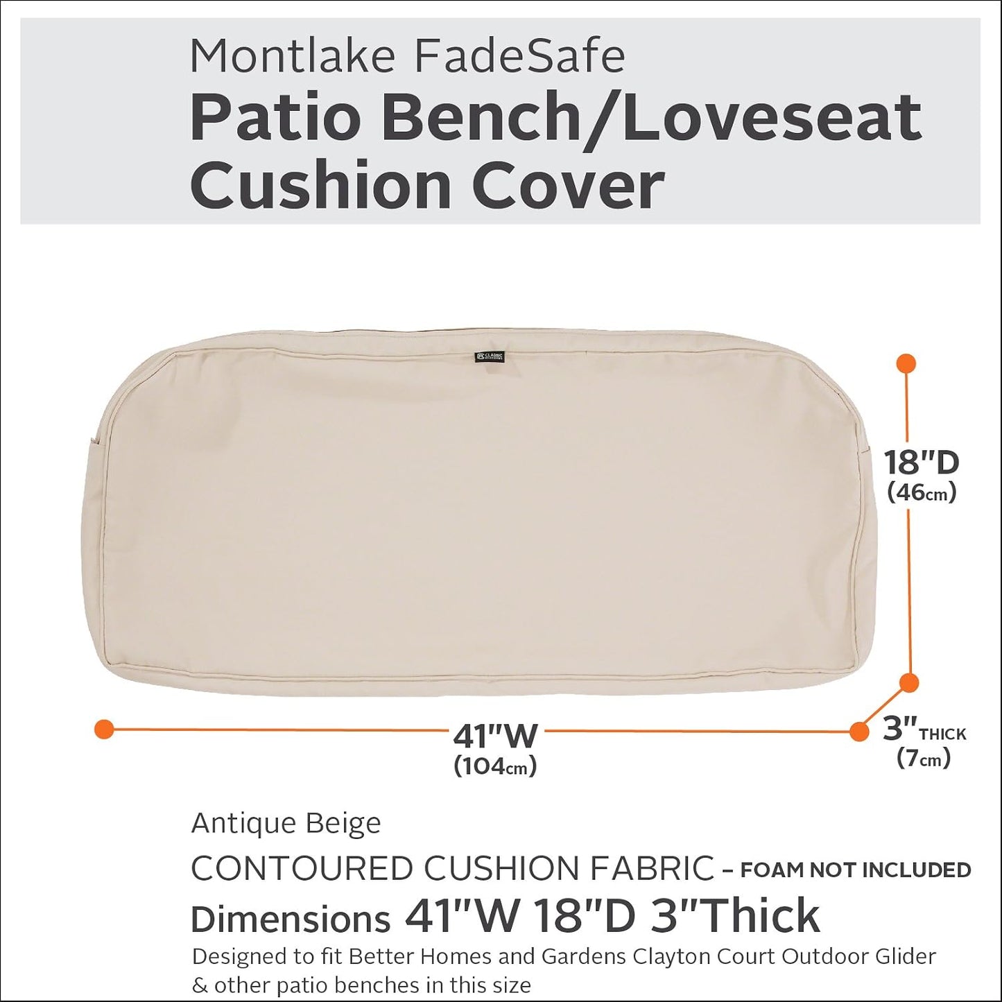 Funda cojín banca patio color beige antiguo