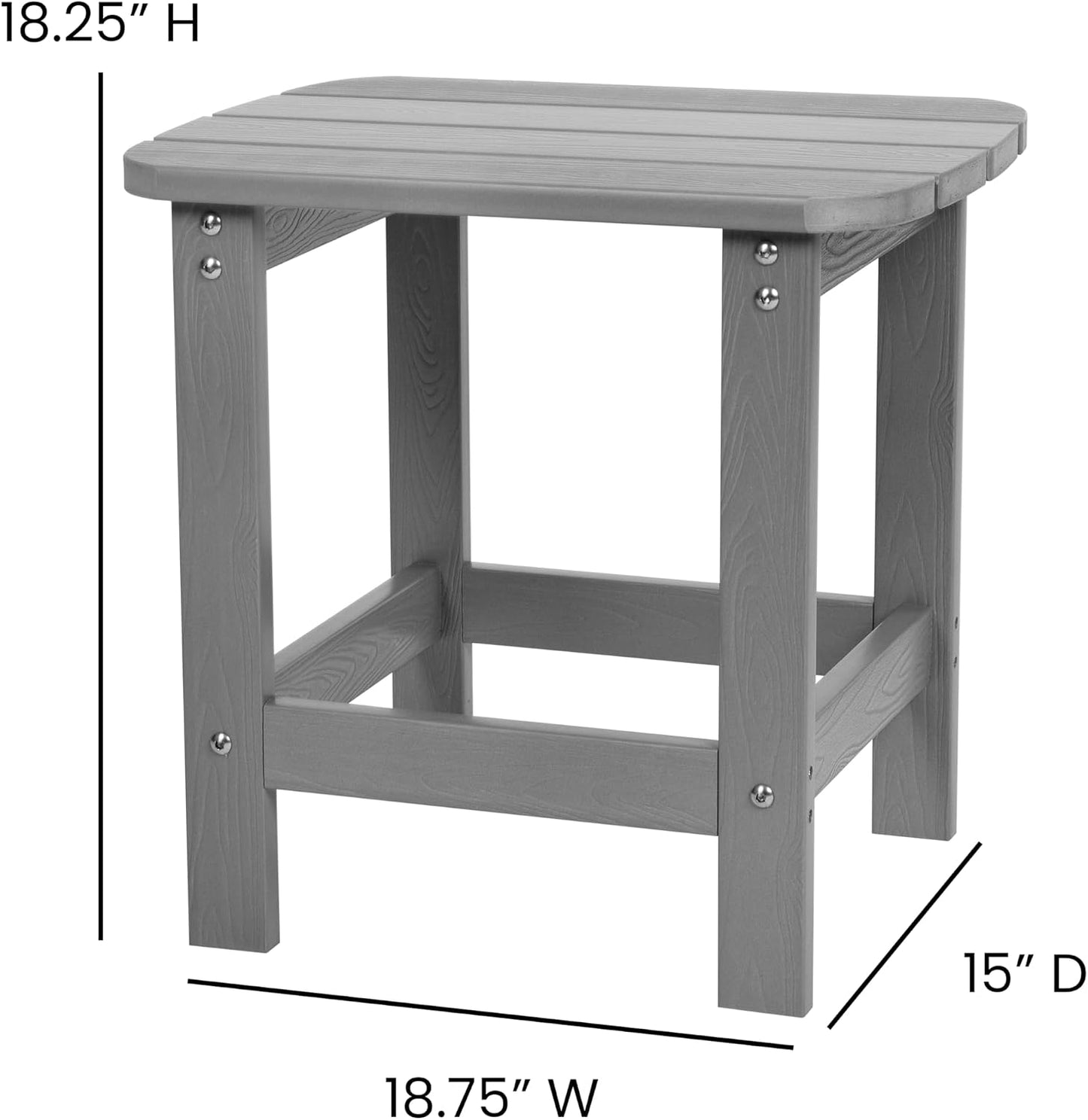 Mesa auxiliar Adirondack poliresina color gris