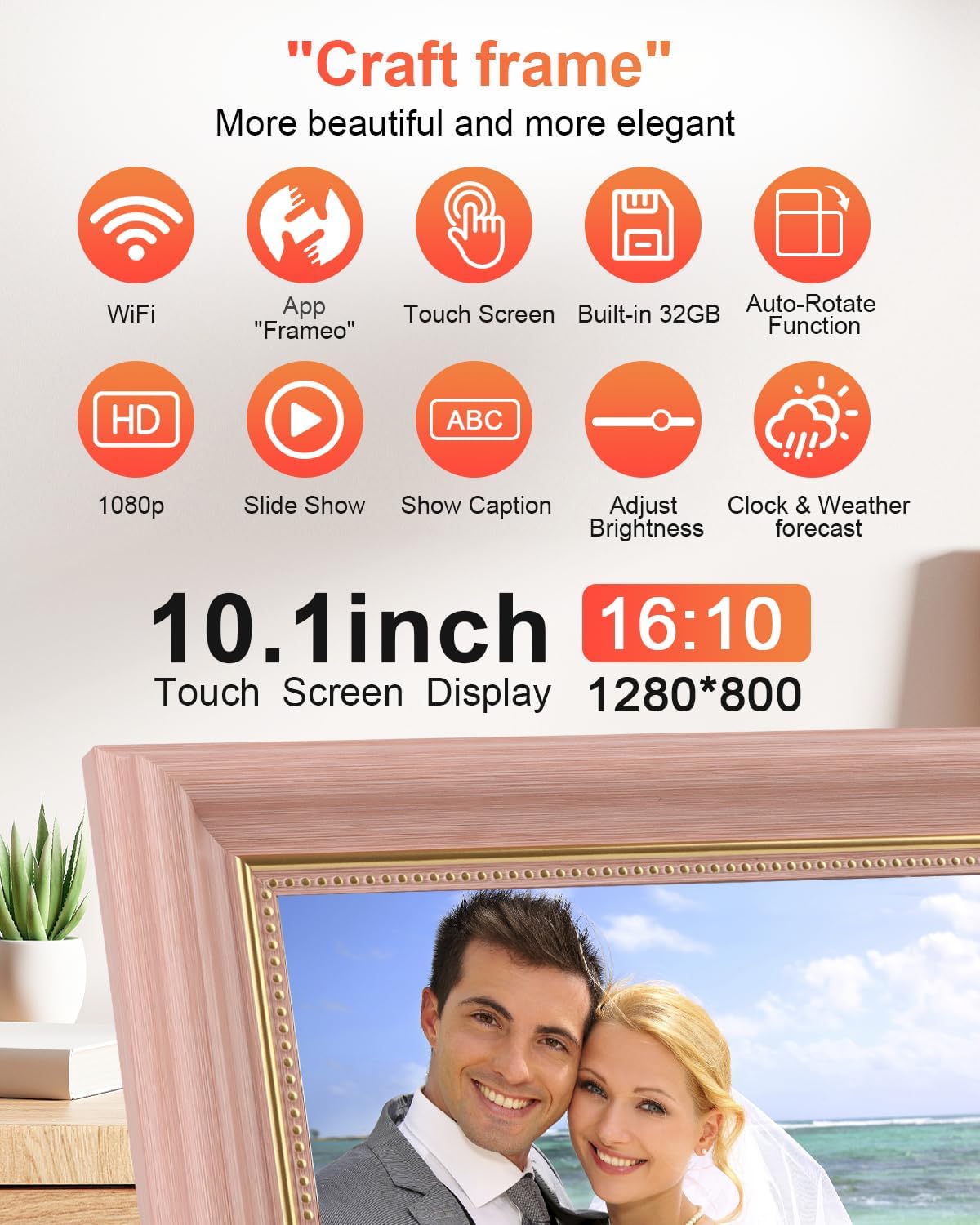 Marco digital 10.1pulg con wifi 32gb hd ips tactil app