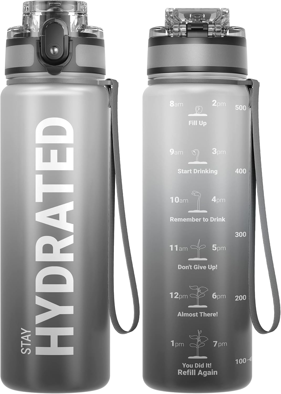 Botella agua Tritan 17oz sin BPA con tapa de flujo rápido