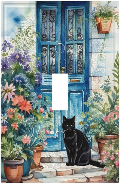 Placa interruptor decorativa arte gato para pared