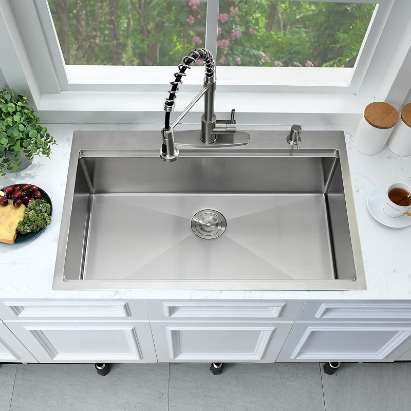 Fregadero cocina acero inox 33x19" con tabla cortar