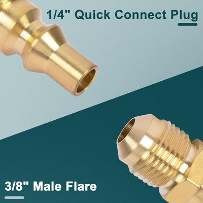 Conexión rápida 3/8" macho Flare X 1/4" para manguera propano RV