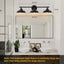 Lámpara tocador baño 32pulg aplique negro 3 luces rústicas