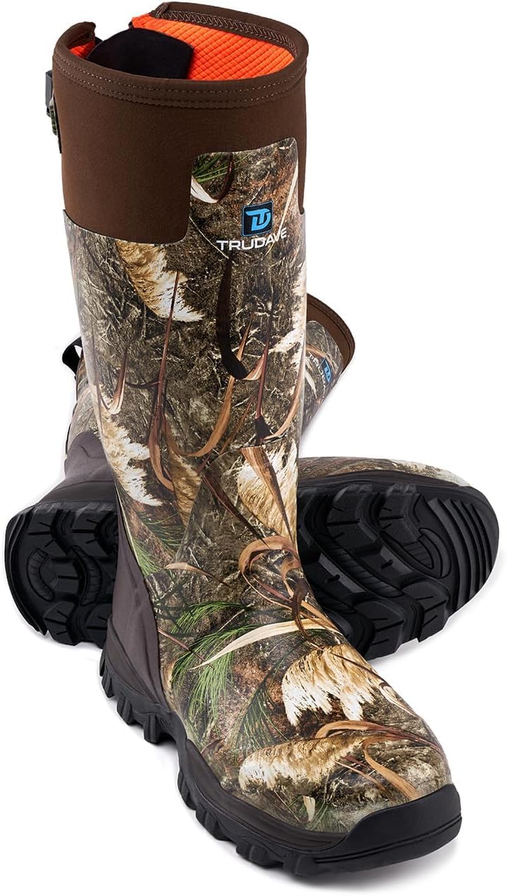 Botas caza hombre impermeables goma acero 5mm camuflaje