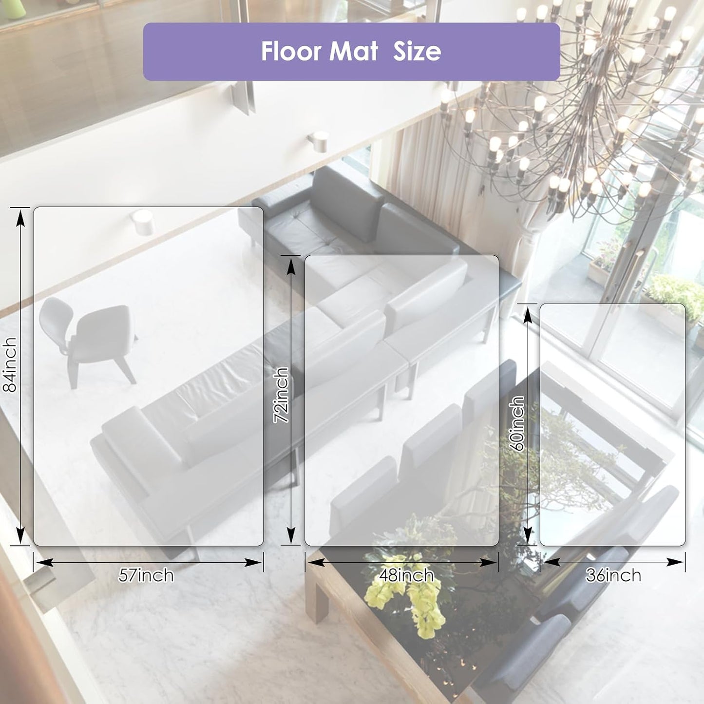 Tapete PVC antiderrap transparente 3x5ft para hogar