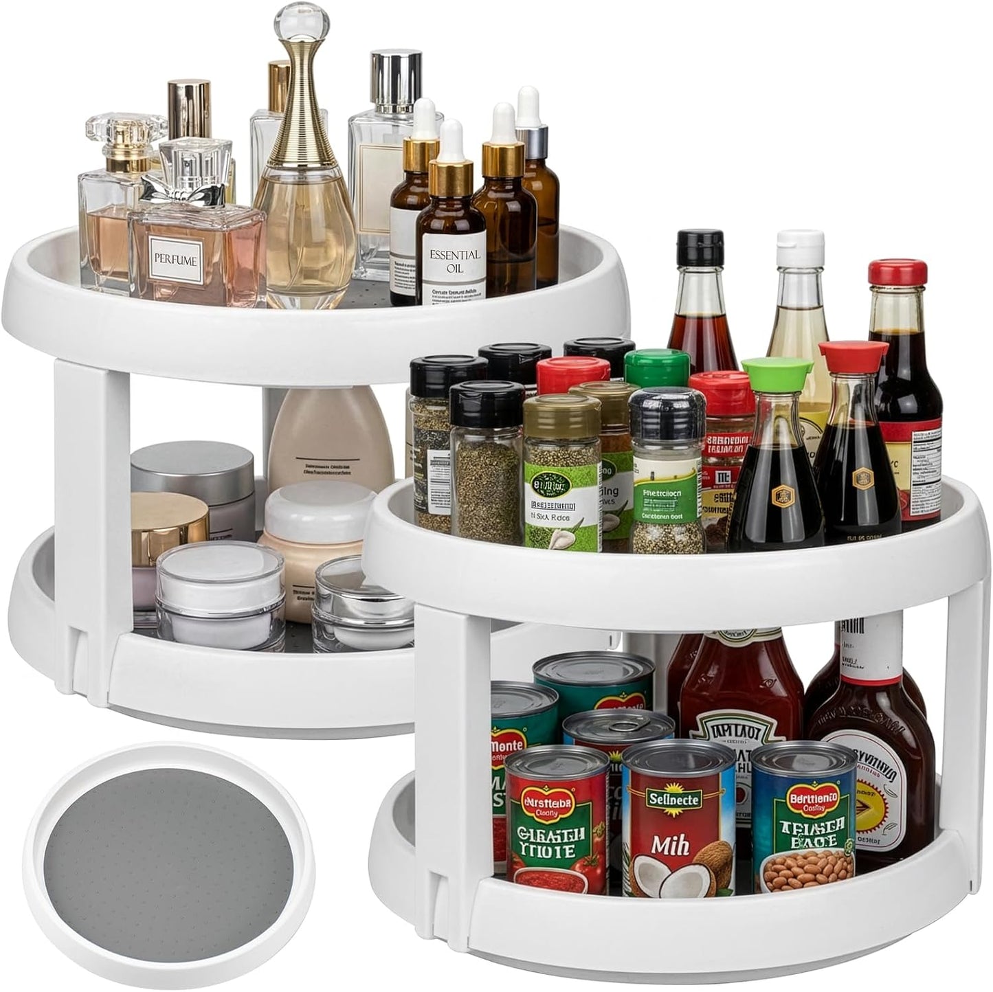 Juego 2 platos giratorios 10pulg almacenamiento especias