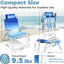 Sillas playa reclinables 5 posiciones aluminio azul set 2