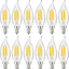 12 Bombillas LED Filamento E12 5W 4000K Blanco Frío