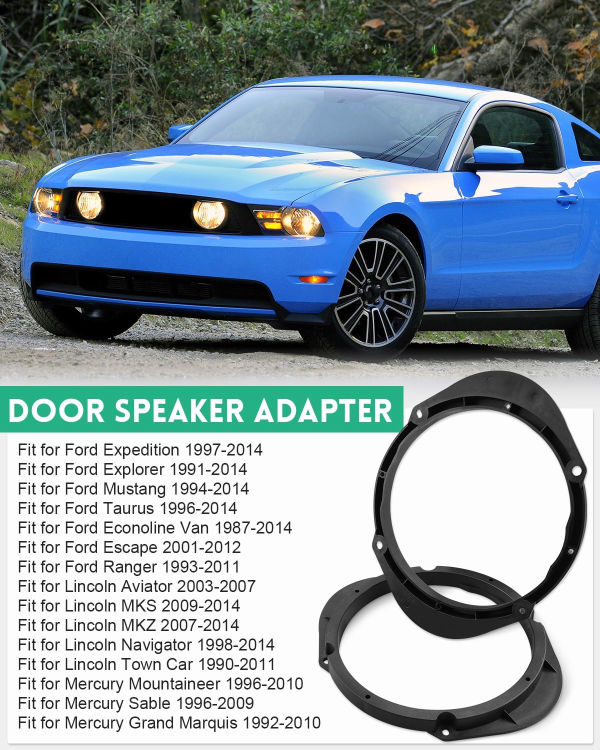 Adaptadores altavoz 5x7/6x8 a 6.5" Ford Ranger 93-11